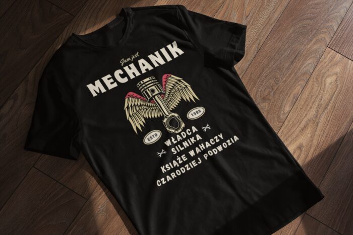 JAM JEST MECHANIK- koszulka z nadrukiem - obrazek 3