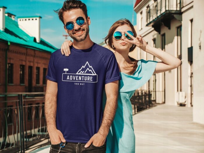 T-shirt 3szt ZESTAW Koszulka męska wakacje 100% BAWEŁNA 3pak W GÓRY | S - obrazek 6