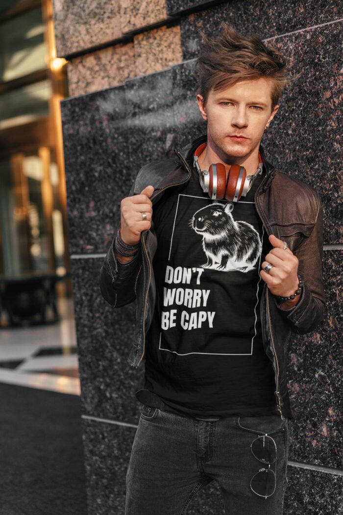 KAPIBARA DON'T WORRY BE CAPY- koszulka z nadrukiem - obrazek 4