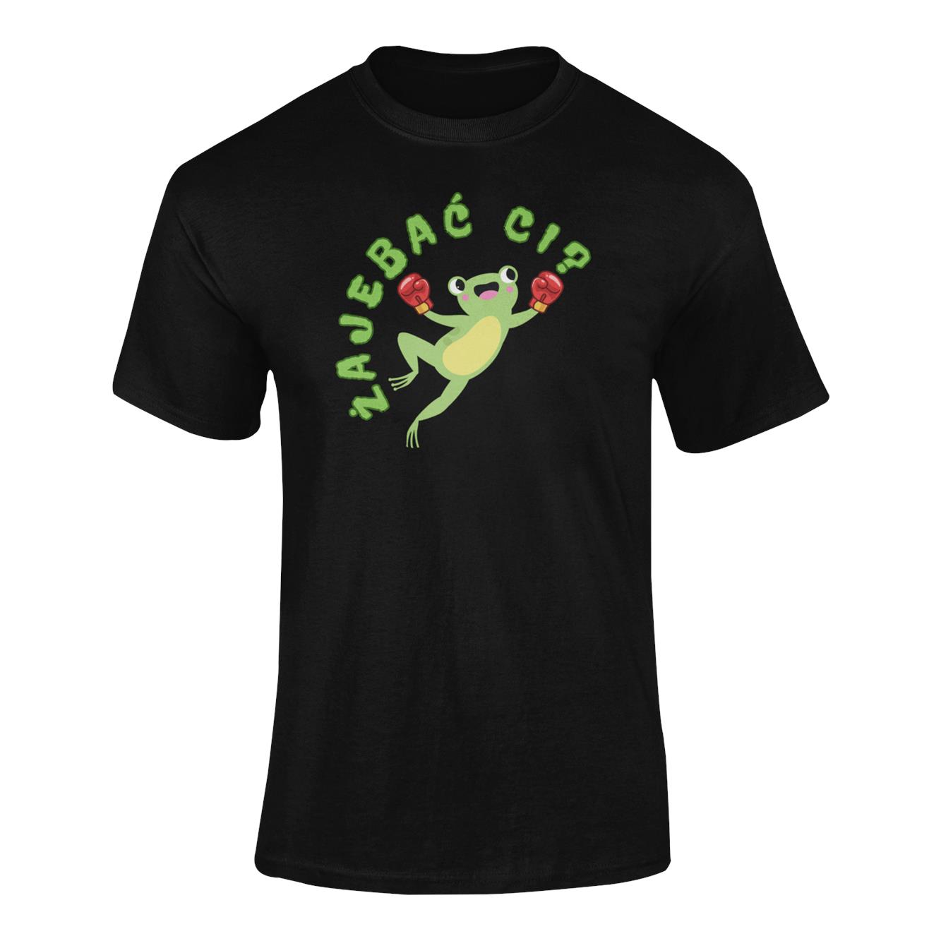 mockup-of-a-ghosted-t-shirt-against-a-customizable-background-41343-r-el2 - 2025-05-06T125026.130 Koszulka T-SHIRT NA PREZENT z śmiesznym nadrukiem ŻAJEBAĆ CI? CZARNA - obrazek 1
