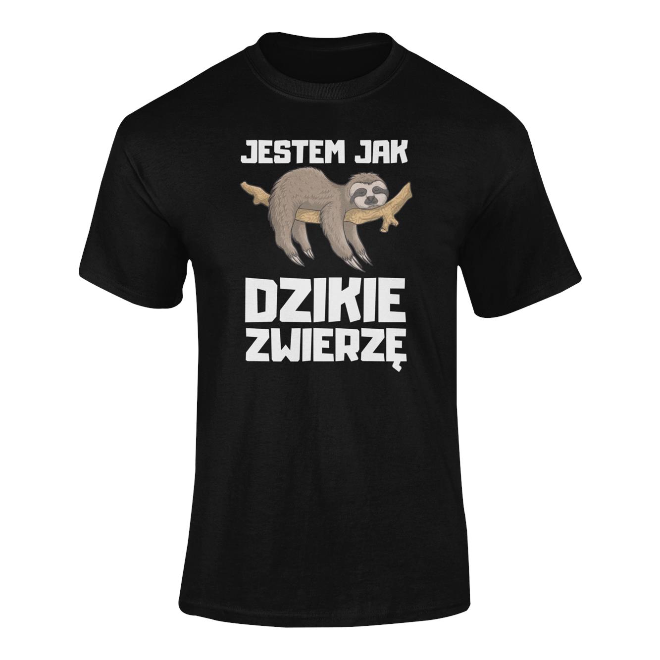 mockup-of-a-ghosted-t-shirt-against-a-customizable-background-41343-r-el2 (94) JESTEM JAK DZIKIE ZWIERZĘ- koszulka z nadrukiem - obrazek 1