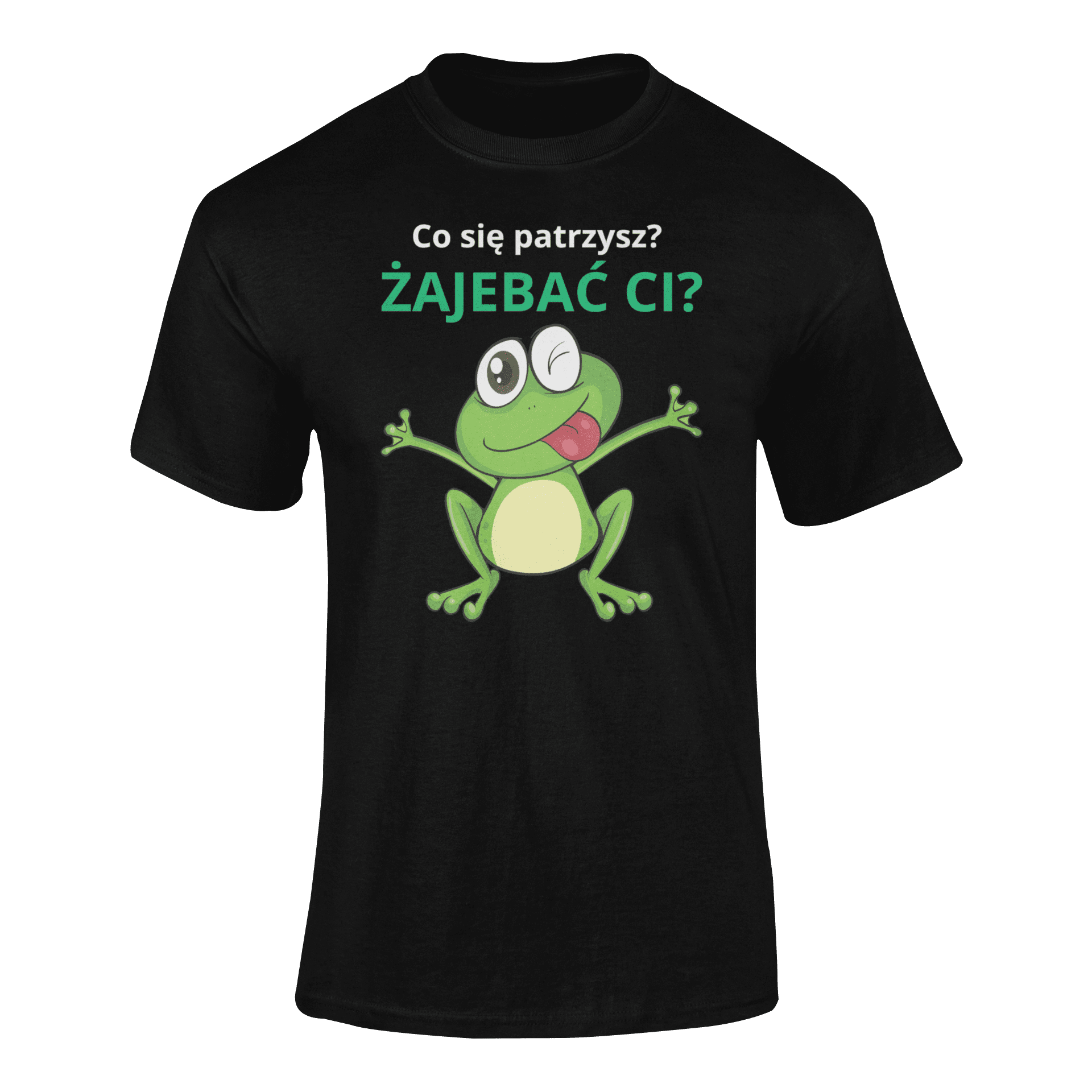 mockup-of-a-ghosted-t-shirt-against-a-customizable-background-41343-r-el2 (99) ŻAJEBAĆ CI?- koszulka z nadrukiem - obrazek 1