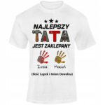 NAJLEPSZY TATA +IMIĘ DZIECKA- koszulka z nadrukiem - obrazek 3